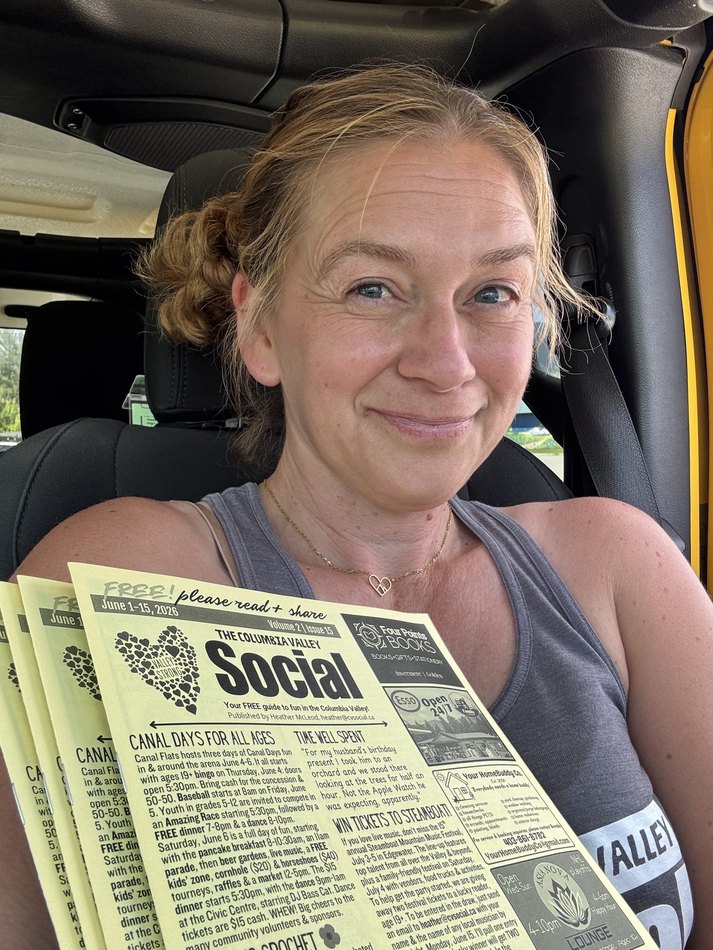 Heather McLeod, publisher of The Columbia Valley Social newsletter in BC, Canada